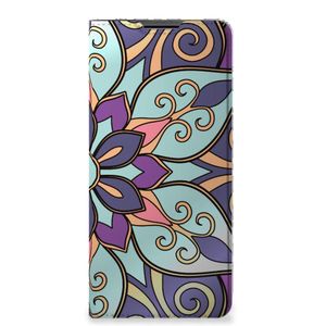 Motorola Edge 30 Pro Smart Cover Purple Flower