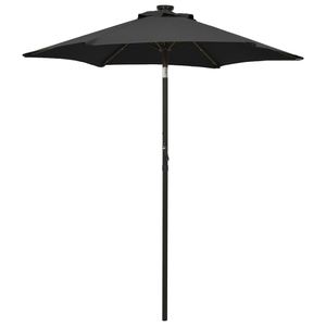VidaXL Parasol met LED-verlichting 200x211 cm aluminium zwart