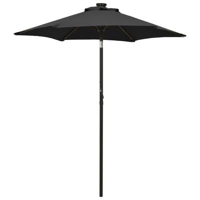 VidaXL Parasol met led-verlichting 200x211 cm aluminium zwart