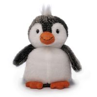 Inware pluche pinguin knuffeldier - grijs/wit - staand - 16 cm - thumbnail