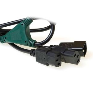 ACT AK5052 230V Stroom Splitkabel C14/2x C13 - 1,8 meter