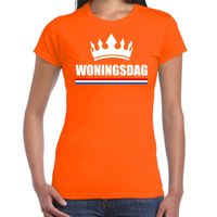 Koningsdag t-shirt Woningsdag oranje voor dames