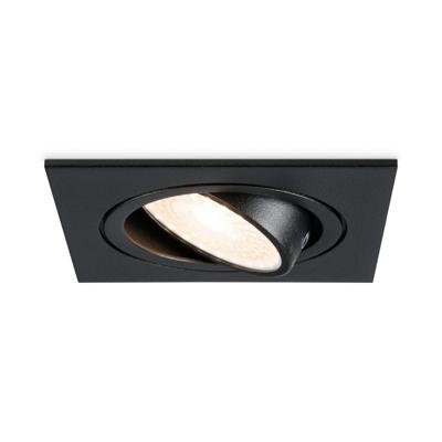 Mallorca LED inbouwspot - IP20 - Kantelbaar - 5 Watt 400 Lumen - 4000K Neutraal wit - GU10 - Dimbaar - Vierkant - Voor binnen - Zwart