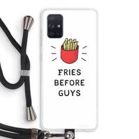Fries before guys: Samsung Galaxy A71 Transparant Hoesje met koord