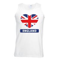 Engeland hart vlag singlet shirt/ tanktop wit heren Engeland hart vlag singlet shirt/ tanktop wit heren