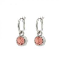 Biba Hang Oorbellen Zilver met Swarovski Steentje Rose Peach