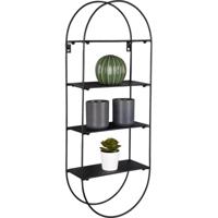 Zwart Metalen Wandplank met Hanger - Modern Wandrek 64cm