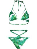 Noire Swimwear bikini Isla à imprimé jungle - Vert