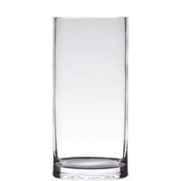 Transparante home-basics cilinder vorm vaas/vazen van glas 35 x 15 cm - thumbnail