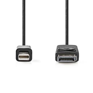 Nedis Mini DisplayPort-Kabel | DisplayPort 1.2 | Mini-DisplayPort Male | DisplayPort Male | 21.6 Gbps | Vernikkeld | 2.00 m | Rond | PVC | Zwart |
