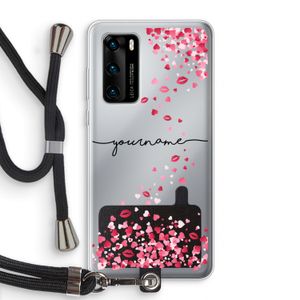 Hartjes en kusjes: Huawei P40 Transparant Hoesje met koord