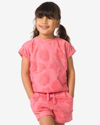 HEMA Kinder T-shirt badstof bloemen roze (roze)