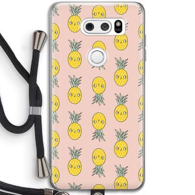 Ananas: LG V30 Transparant Hoesje met koord