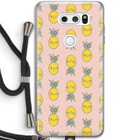 Ananas: LG V30 Transparant Hoesje met koord
