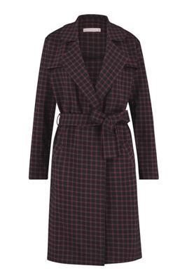 Lodee check trenchcoat - black/stone red - 06960