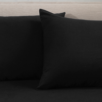 2-PACK Kussensloop Flanel - Zwart - Fresh And Co - 60x70 Cm - Katoen - Dekbed-Discounter.nl