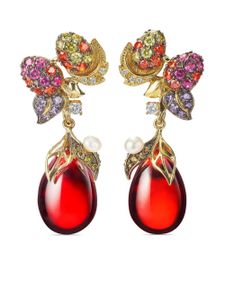 Anabela Chan boucles d'oreilles Goldenberry en or vermeil 18ct - Rouge