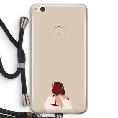 I drink wine: Huawei Ascend P8 Lite (2017) Transparant Hoesje met koord