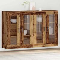 Wandkasten 2 pcs Oud Hout 69,5 x 34 x 90 cm Bewerkt hout