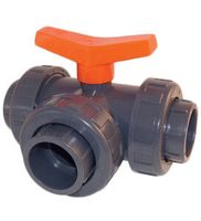 Kogelkraan PVC 3-weg l-boring lijm 32mm