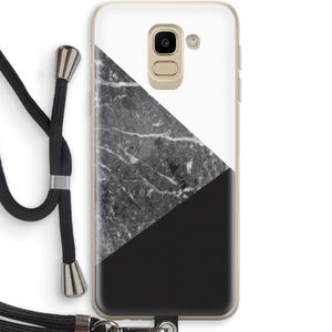 Combinatie marmer: Samsung Galaxy J6 (2018) Transparant Hoesje met koord