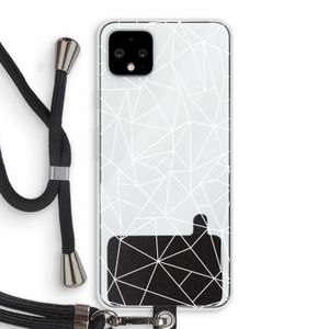 Geometrische lijnen wit: Pixel 4 XL Transparant Hoesje met koord