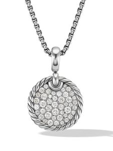 David Yurman pendentif DY Elements Disc en argent sterling pavé de diamants