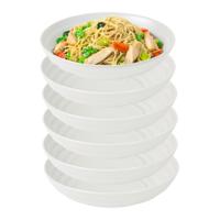 Rond bord/camping - 12x - diep bord - D19 cm - creme wit - kunststof - onbreekbaar servies