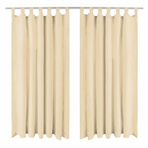 VidaXL Micro-satijnen gordijnen met lussen 140x225 cm beige 2 st