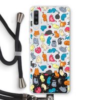 Kleurrijke katten: Samsung Galaxy A70 Transparant Hoesje met koord