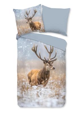 Good Morning Dekbedovertrek "rendier" - Multi - (155x220 cm) - Katoen Flanel