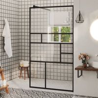 VidaXL Inloopdouchewand 90x195 cm esg-glas transparant en zwart