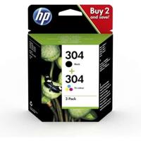 HP 304 originele zwarte / driekleurige inkt, 2-pack (3JB05AE)