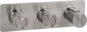 Ben Engraved Cross thermostaat afbouwdeel met omstelrichting gunmetal pvd