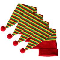 Set van 4x stuks verkleed slaapmutsen rood/geel/groen