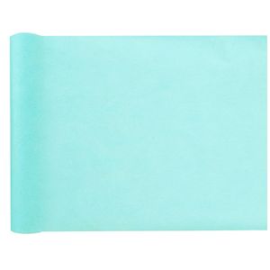 Santex Tafelloper op rol - polyester - azuurblauw - 30 cm x 10 m - Feesttafelkleden