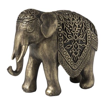 Olifant - goudkleurig - 11x14x5 cm Olifant - goudkleurig - 11x14x5 cm