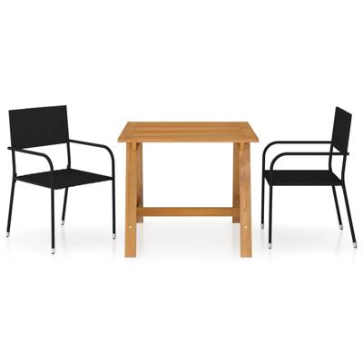 3-delige Tuinset zwart