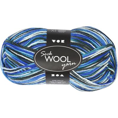 Creativ Company Sokkengaren, l: 200 m, blauw/turquoise harmonie, 50 gr/ 1 bol
