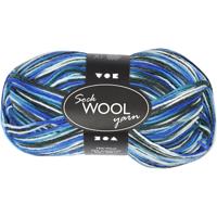 Creativ Company Sokkengaren, l: 200 m, blauw/turquoise harmonie, 50 gr/ 1 bol