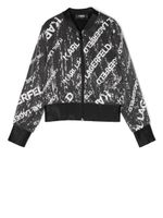 Karl Lagerfeld Kids veste bomber à logo imprimé - Noir