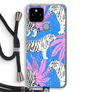 Tijger: Pixel 5 Transparant Hoesje met koord