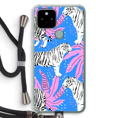 Tijger: Pixel 5 Transparant Hoesje met koord