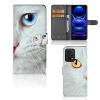 Xiaomi Redmi Note 12 5G | Poco X5 | Telefoonhoesje | Met pasjeshouder | Witte Kat Xiaomi Redmi Note 12 5G | Poco X5 | Telefoonhoesje | Met pasjeshouder | Witte Kat