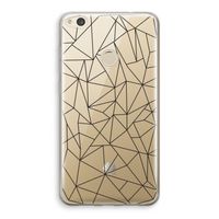 Geometrische lijnen zwart: Huawei Ascend P8 Lite (2017) Transparant Hoesje