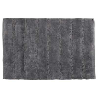 Differnz Stripes badmat 100% katoen - geschikt voor vloerverwarming - 45 x 75 cm - grijs