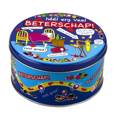 Thema snoeptrommel/koektrommel Beterschap - 14 x 8 cm - verjaardag cadeau - jarig