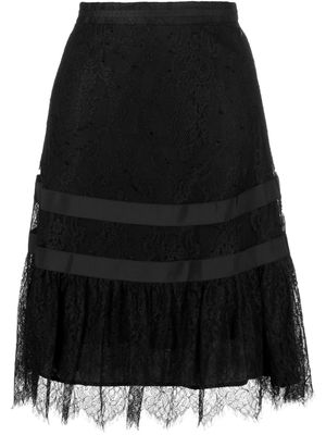 SHIATZY CHEN jupe mi-longue en dentelle - Noir