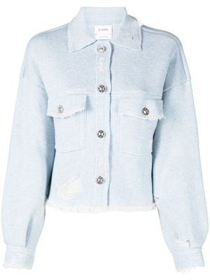 Barrie veste en jean à franges - Bleu