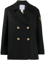 Patou manteau en laine à logo brodé - Noir